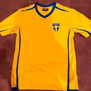 Sweden Kids Yellow Soccer Jersey